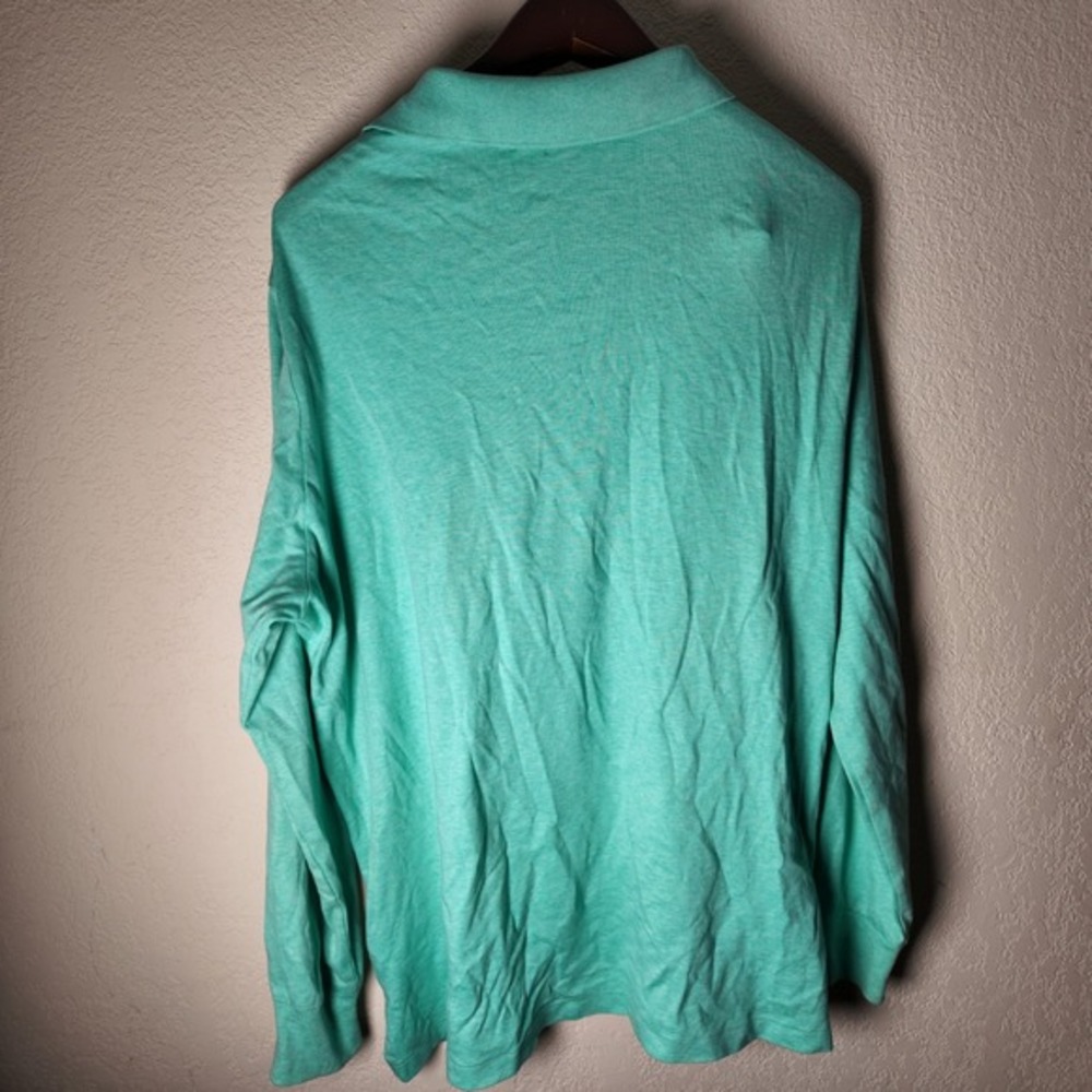 Polo Ralph Lauren Long Sleeve Polo Shirt Aqua Green Classic Fit Mens XL - Picture 7 of 9